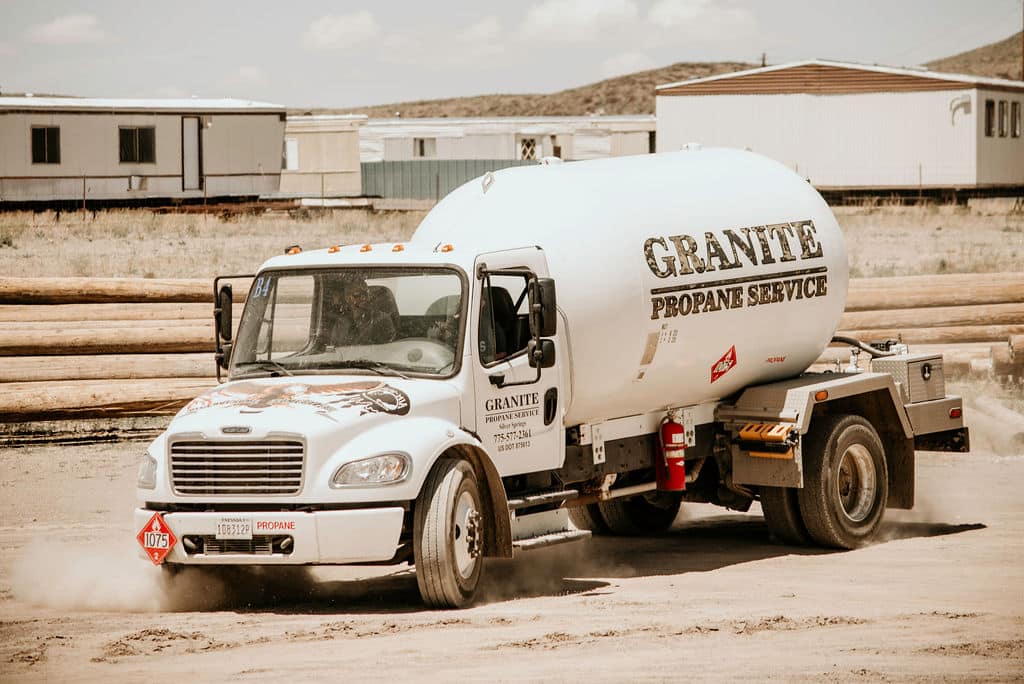 Propane forklift in warehouse