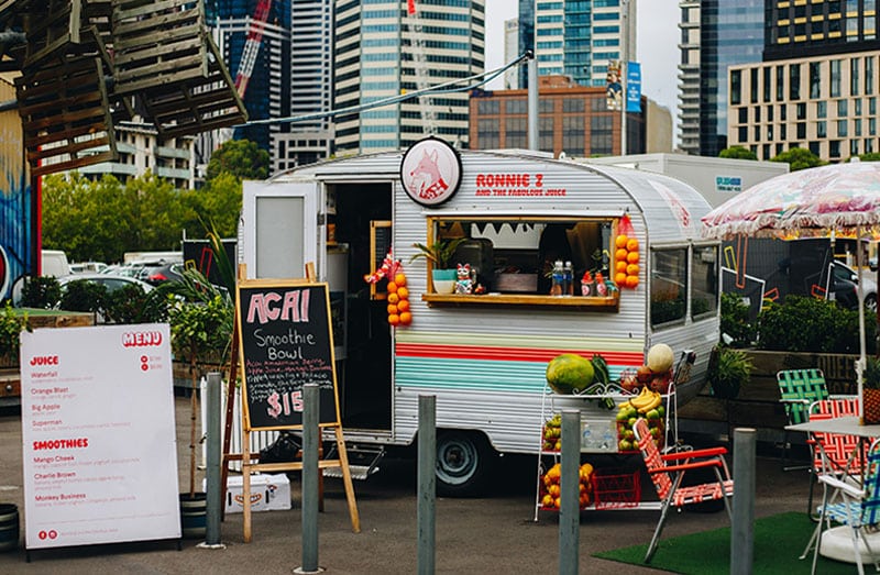 Acai bowl food truck trailer