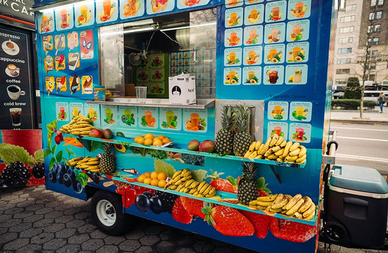 Fruit and coffee food truck