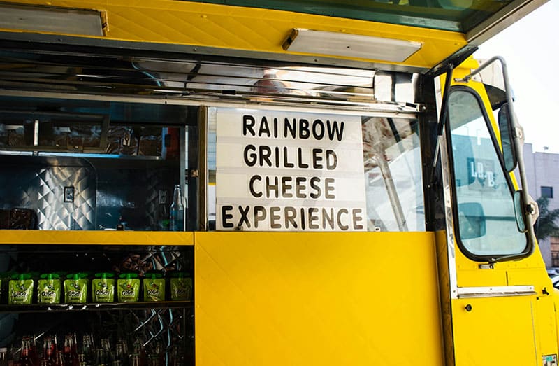 Rainbow Grilled cheese food truck